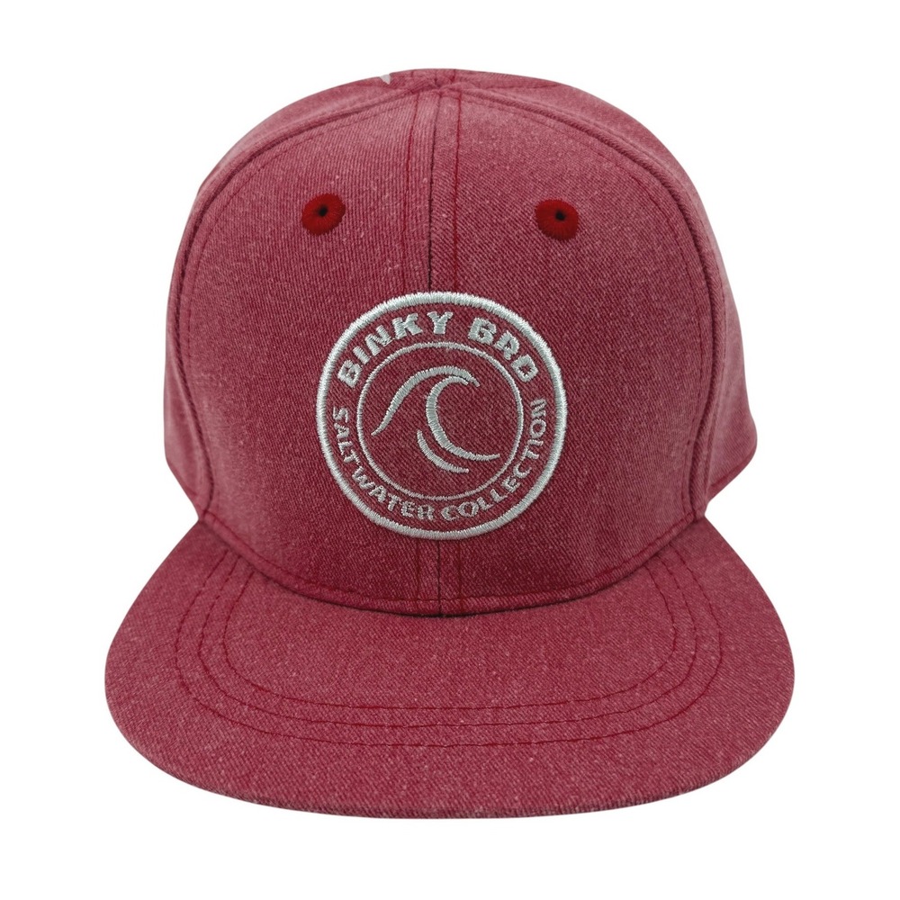 NEW Binky Bro Infant Red Salt Water Collection Wave Patch Snapback Hat Cap